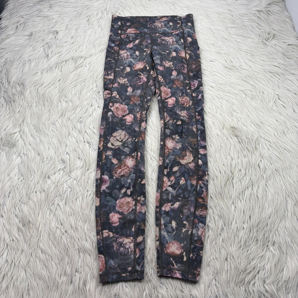 Lululemon Women's 2 Speed Up Tight in Rose Multi Floral Leggings Running Gym